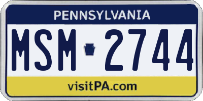 PA license plate MSM2744