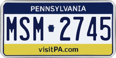 PA license plate MSM2745