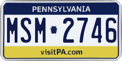 PA license plate MSM2746