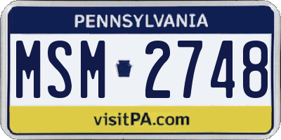 PA license plate MSM2748