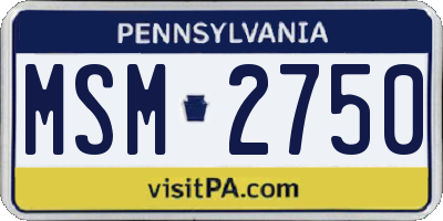 PA license plate MSM2750