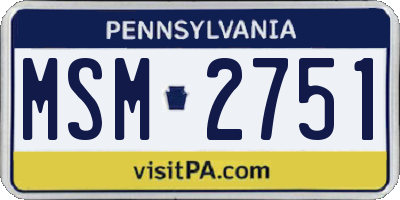 PA license plate MSM2751