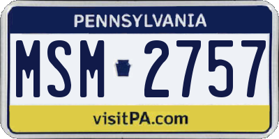 PA license plate MSM2757