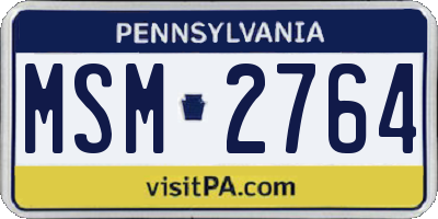 PA license plate MSM2764