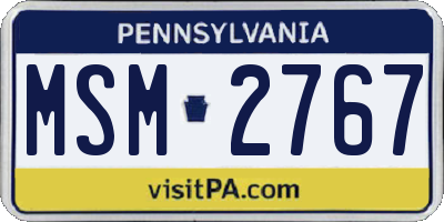 PA license plate MSM2767