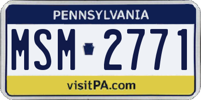 PA license plate MSM2771