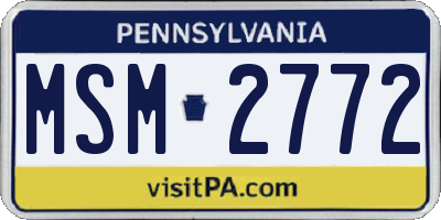 PA license plate MSM2772