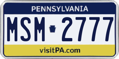 PA license plate MSM2777