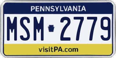 PA license plate MSM2779