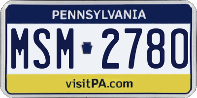 PA license plate MSM2780