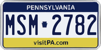 PA license plate MSM2782