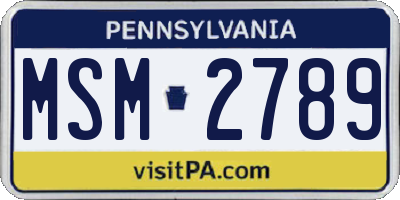 PA license plate MSM2789