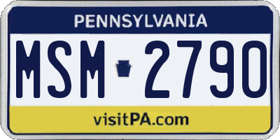 PA license plate MSM2790