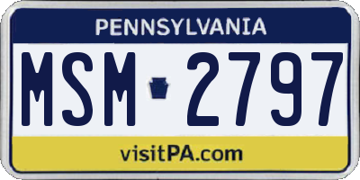 PA license plate MSM2797