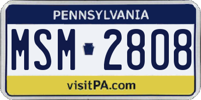 PA license plate MSM2808