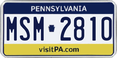 PA license plate MSM2810