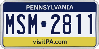 PA license plate MSM2811