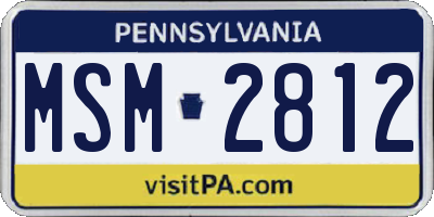 PA license plate MSM2812