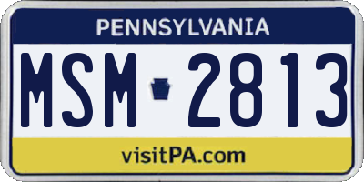 PA license plate MSM2813