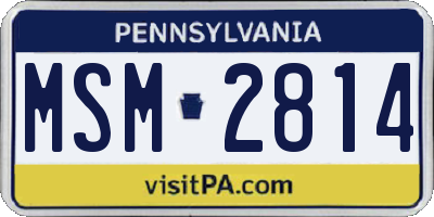 PA license plate MSM2814