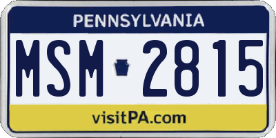 PA license plate MSM2815