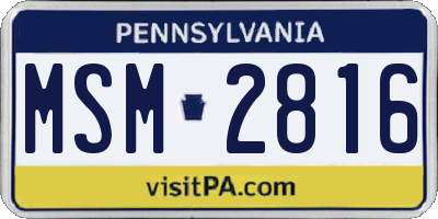 PA license plate MSM2816