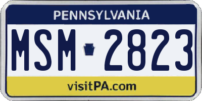 PA license plate MSM2823