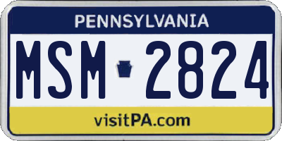 PA license plate MSM2824