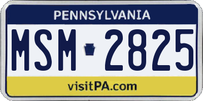 PA license plate MSM2825