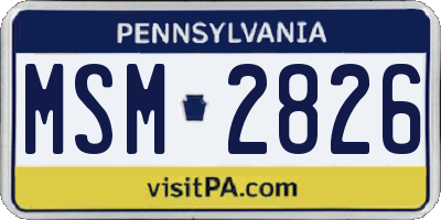 PA license plate MSM2826