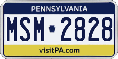 PA license plate MSM2828