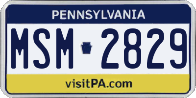 PA license plate MSM2829