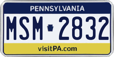 PA license plate MSM2832