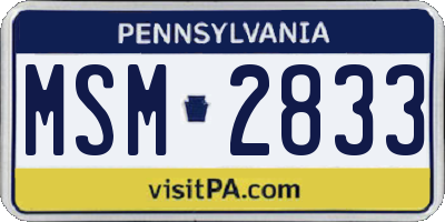PA license plate MSM2833