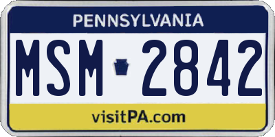 PA license plate MSM2842