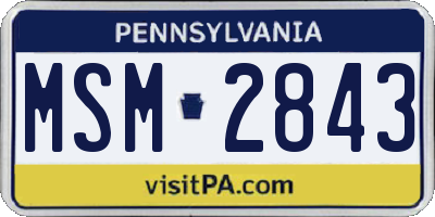 PA license plate MSM2843