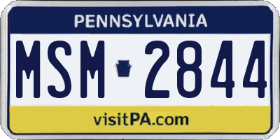 PA license plate MSM2844