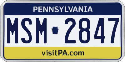 PA license plate MSM2847