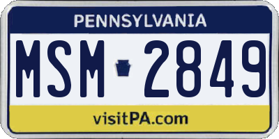 PA license plate MSM2849