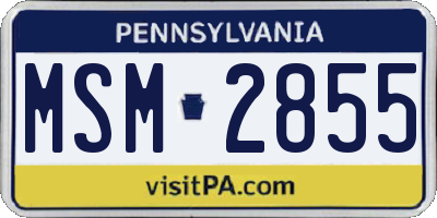 PA license plate MSM2855