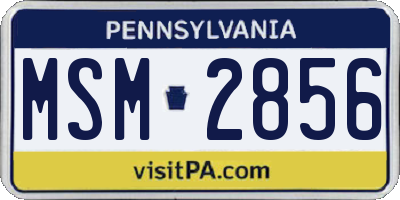 PA license plate MSM2856
