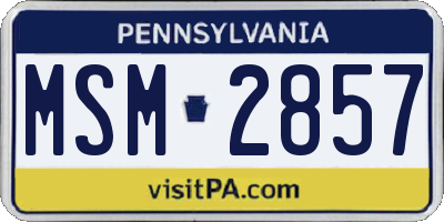 PA license plate MSM2857