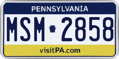 PA license plate MSM2858