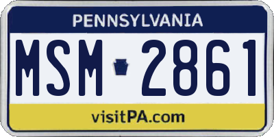 PA license plate MSM2861