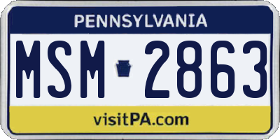 PA license plate MSM2863