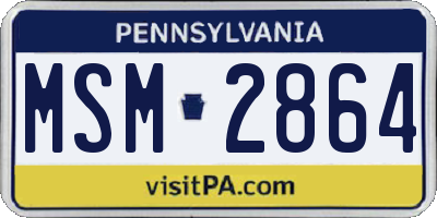 PA license plate MSM2864