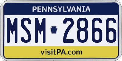 PA license plate MSM2866