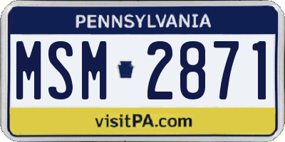 PA license plate MSM2871