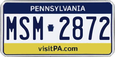 PA license plate MSM2872