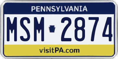 PA license plate MSM2874